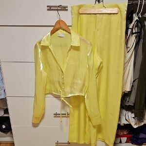House of Harlow 1960 Vibrant Yellow Pant Set